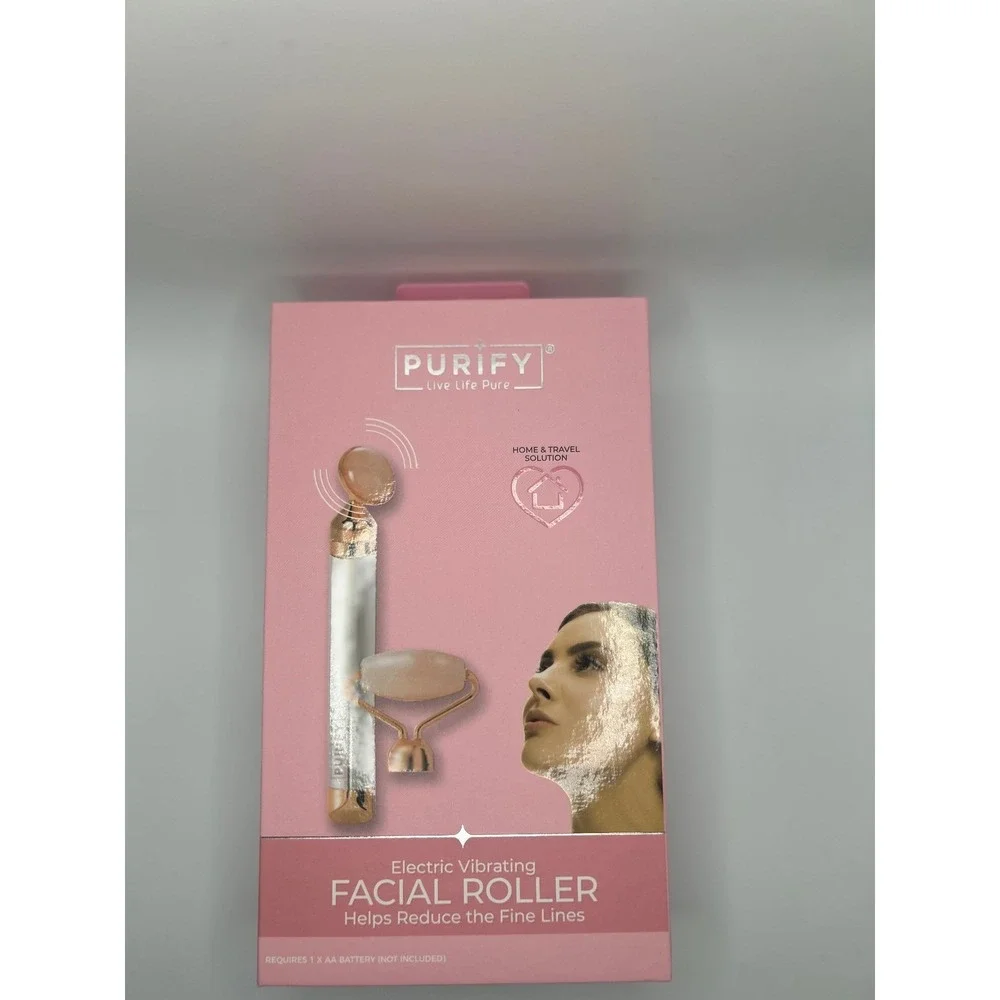 Purify Electric Vibrating Facial Roller Rose Quartz Massager PY-FCRLL-100 #941